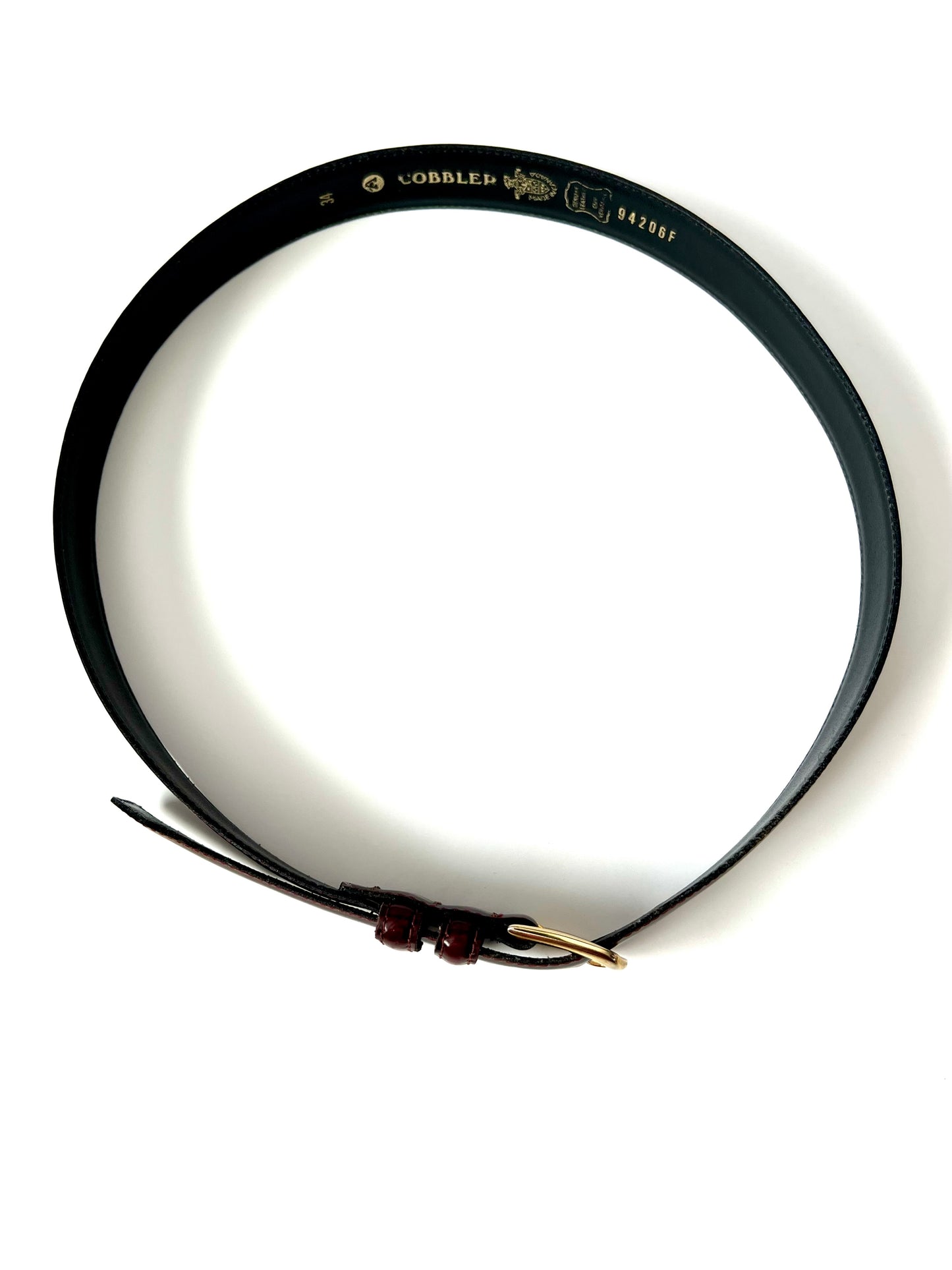 Vintage Cobbler Burgundy Leather Belt