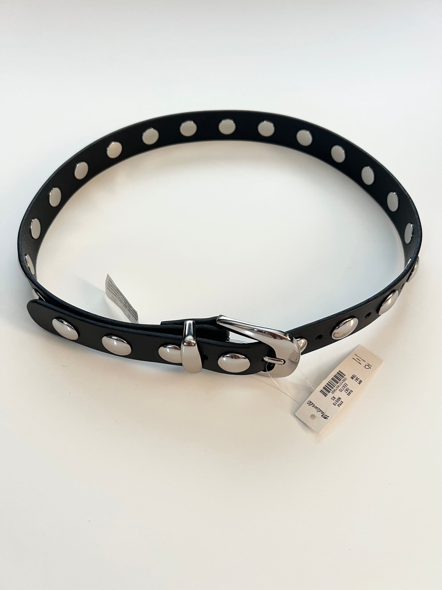 Madewell Studded Western Belt in Black and Silver