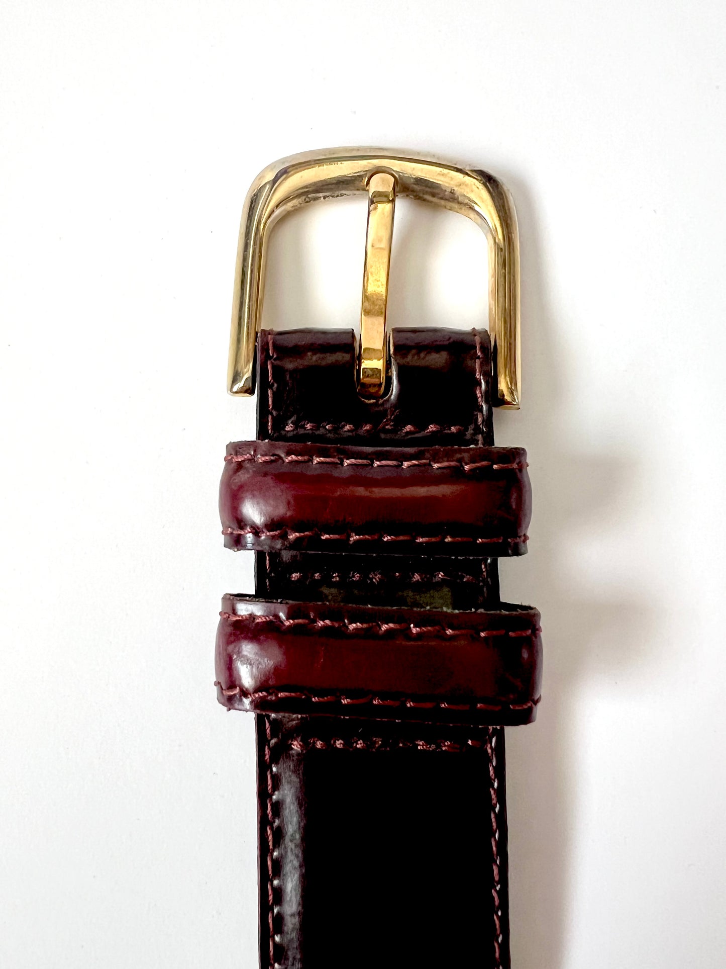 Vintage Cobbler Burgundy Leather Belt