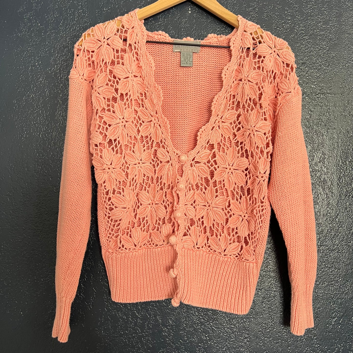 Vintage Lauren Cole Crochet Cardigan