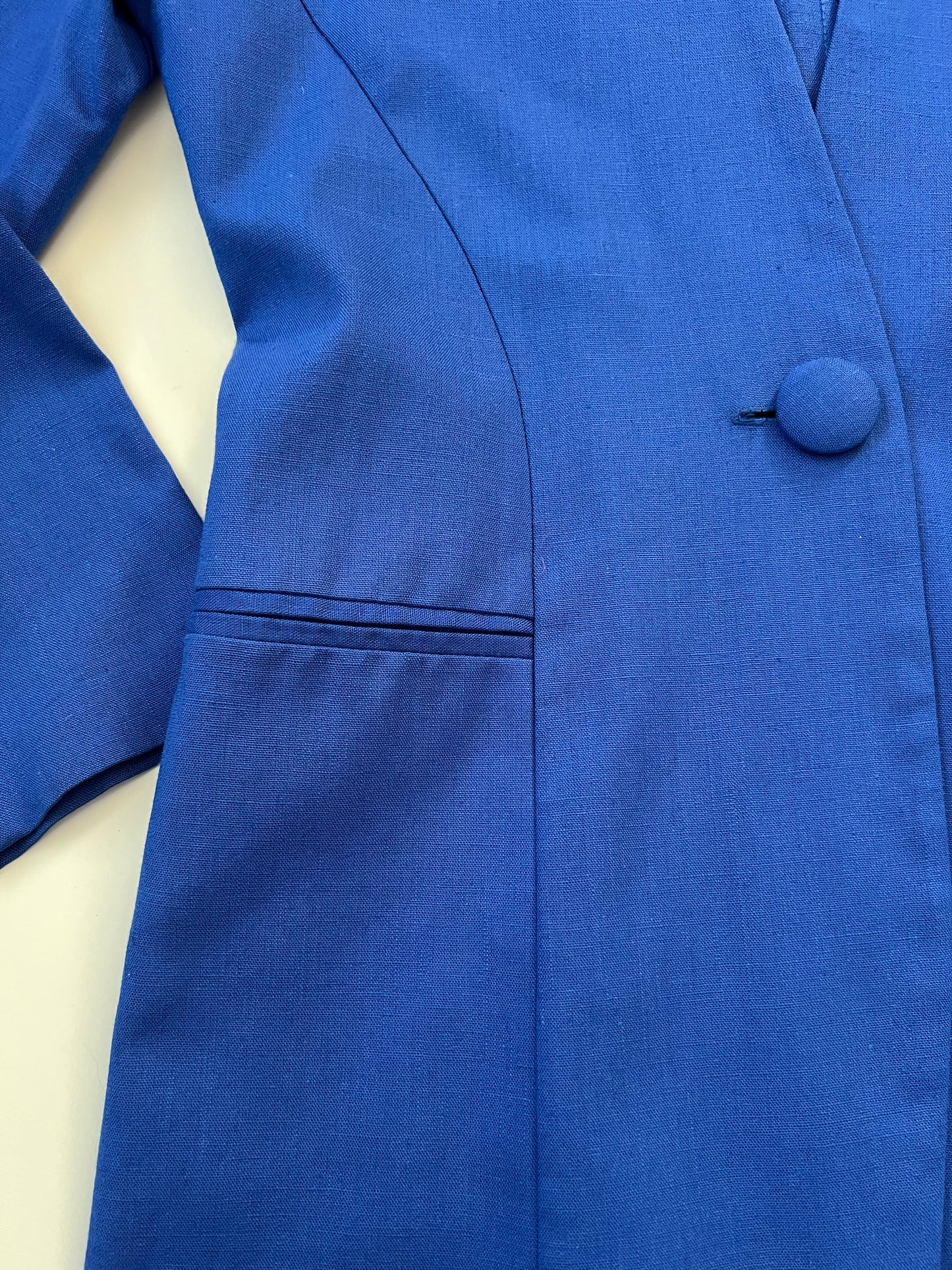 Vintage Katie Linen Blend Royal Blue Blazer
