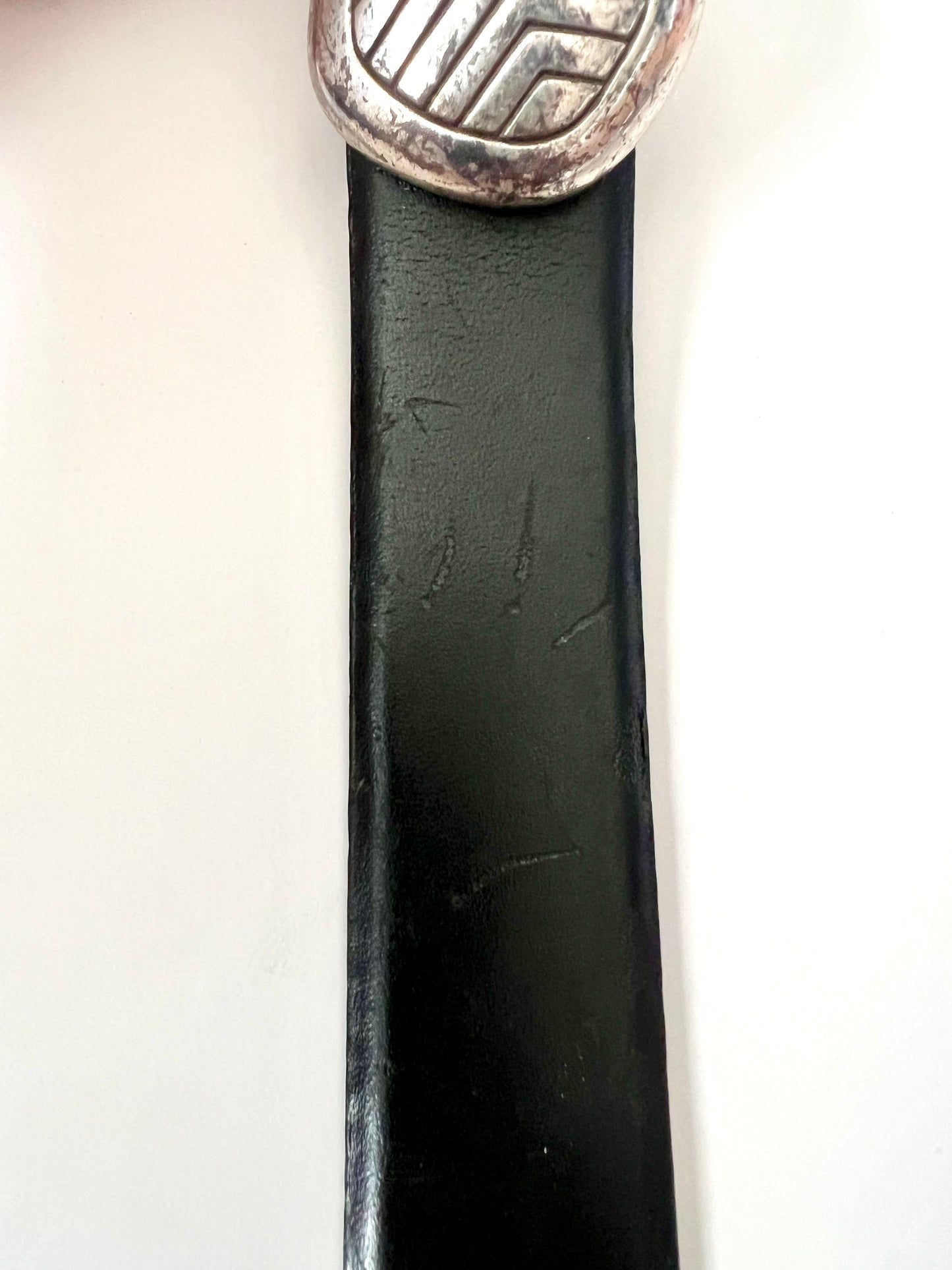 Vintage Chico’s Leather Adjustable Belt with Silver Buckle Closure