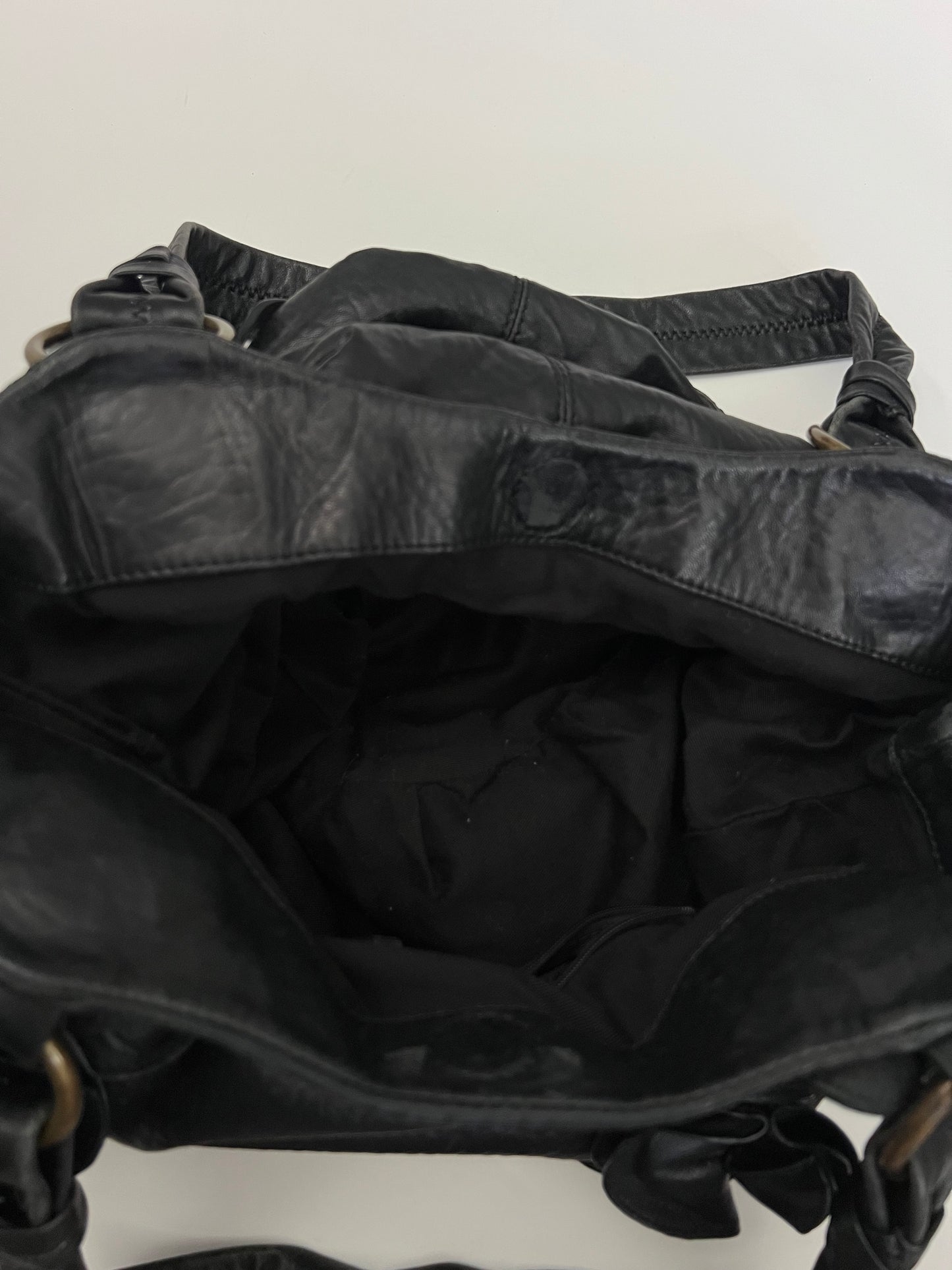 Vintage Vince Camuto Ruffle Leather Shoulder Bag