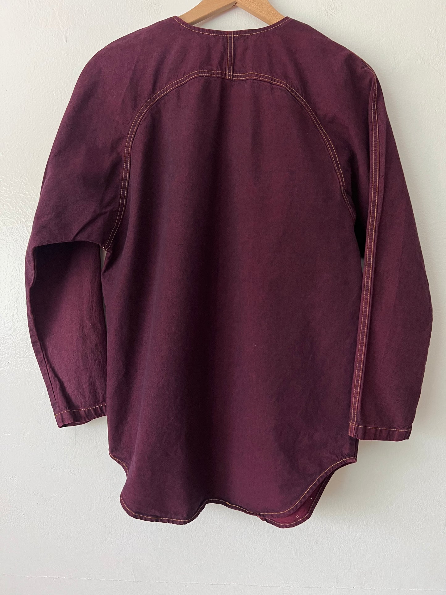 Vintage DNM Embellished Burgundy Denim Button-Up Shirt