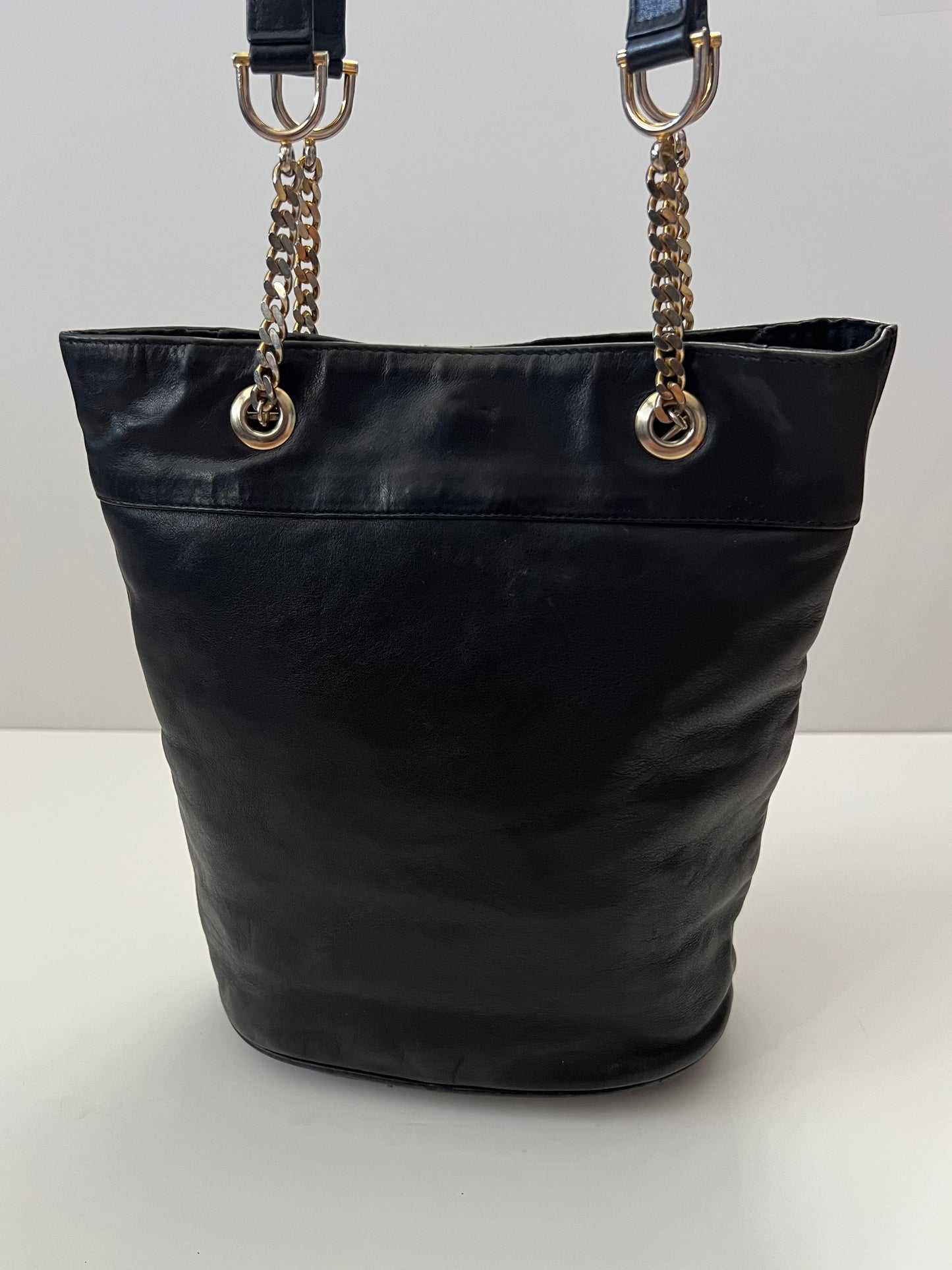 Vintage Paloma Picasso Black Bucket Bag