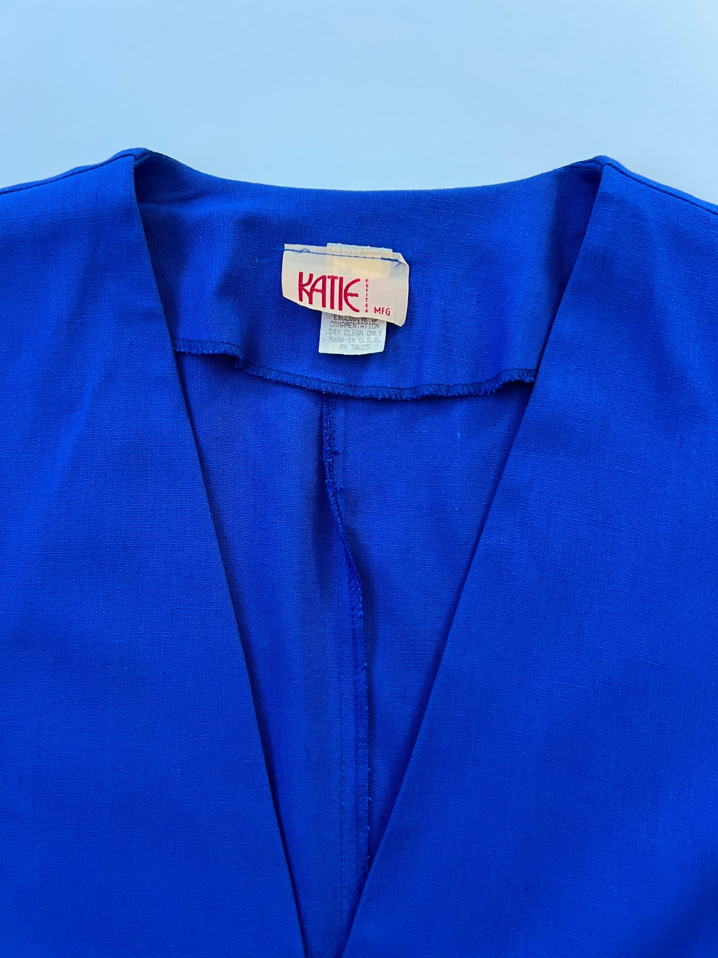 Vintage Katie Linen Blend Royal Blue Blazer