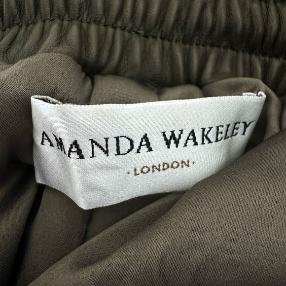 Amanda Wakeley London Desert Khaki Leather Jogger