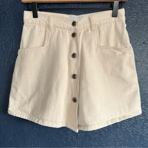 Vintage She Said Exposed Button Front Skort