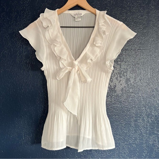 Allison Taylor Vintage Sheer Pleated Blouse