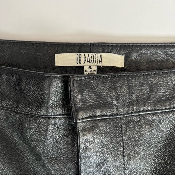 BB Dakota Bryn Black Genuine Leather Shorts