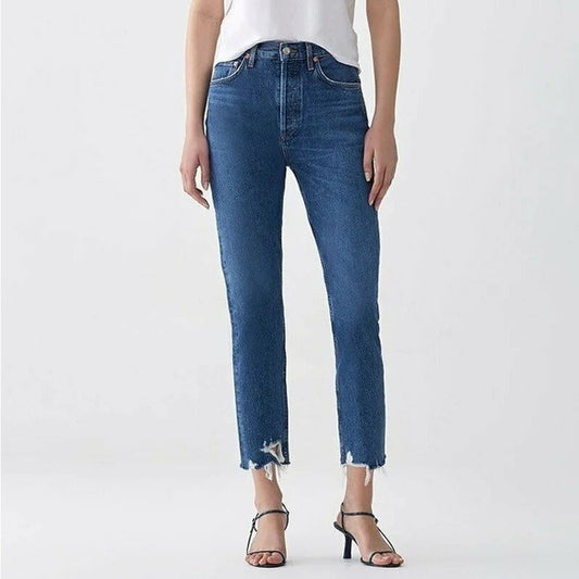 Sz27 Agolde Riley High Rise Straight Crop Jean