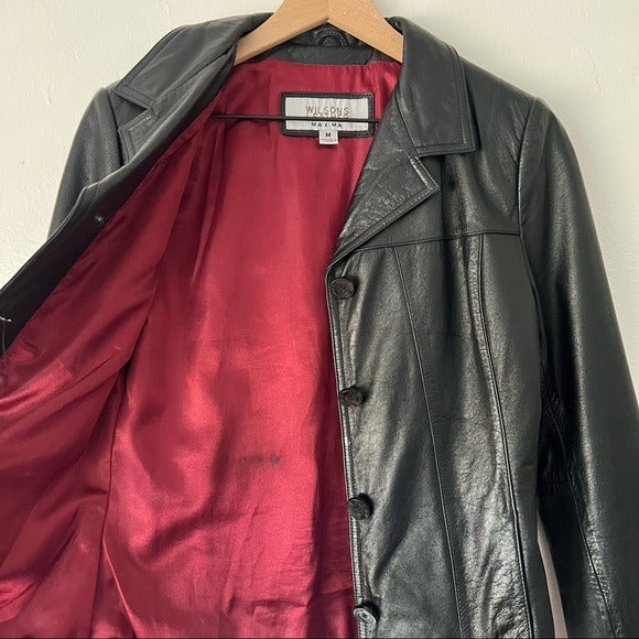 Vintage Wilsons Leather Maxima Black Genuine Leather Jacket