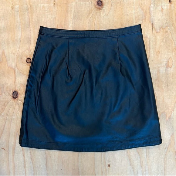 Abercrombie & Fitch Vegan Leather Wrap Mini Skirt
