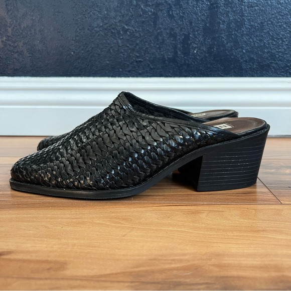 Nicole Leather Woven Mules