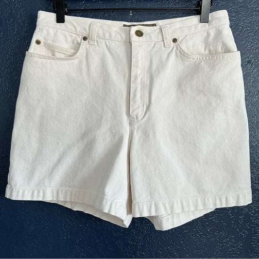 Jones Jeans Vintage Mid Thigh Cream Cotton Denim Shorts