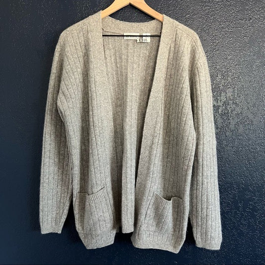 Neil Martin Vintage Grey Wool Blend Open Front Cardigan