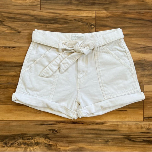 Lucky Brand Self Belt Cream Shorts