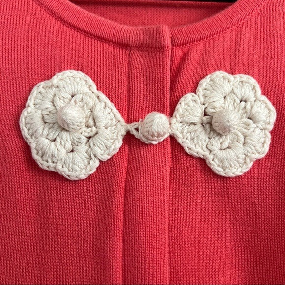 Design History Vintage Floral Detail Crochet Cardigan
