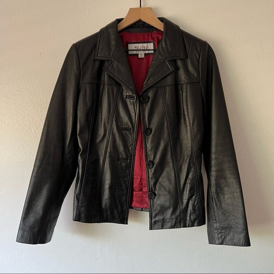 Vintage Wilsons Leather Maxima Black Genuine Leather Jacket
