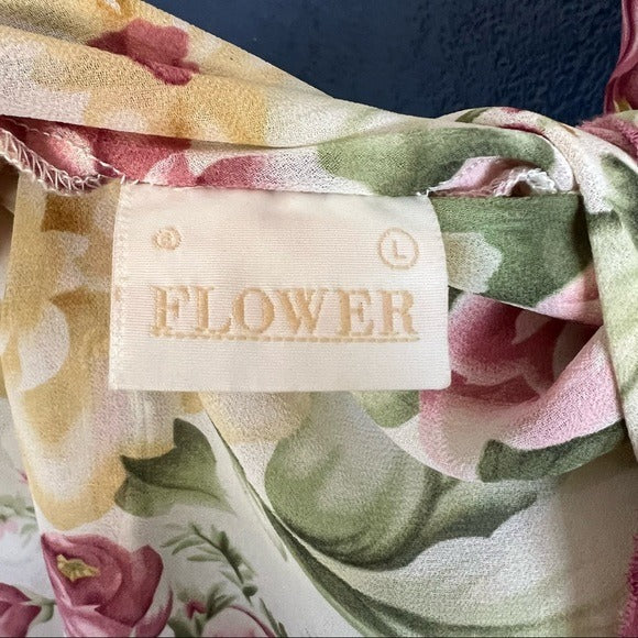 Vintage Floral Semi Sheer Floral Slip Cami