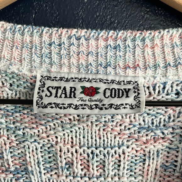 Star Cody Vintage V-neck Cotton Cable-knit Sweater