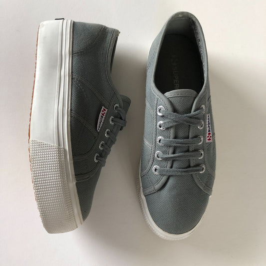 Superga Acot Linea Platform Sneaker in Grey Sage.