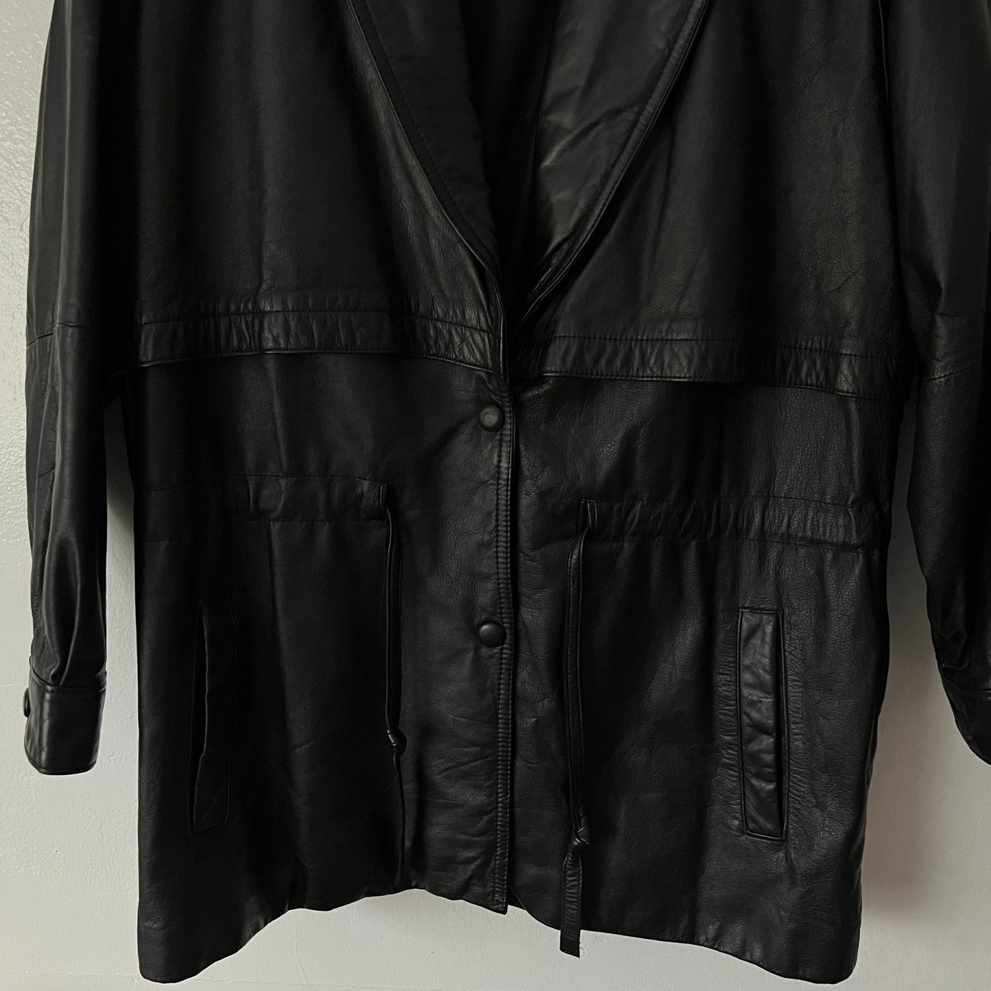 Wilsons The Leather Experts Black Leather Coat Jacket